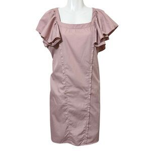 Teat &‎ Cosset Pink Mauve Maternity Dress w/ Flutter Sleeves Medium